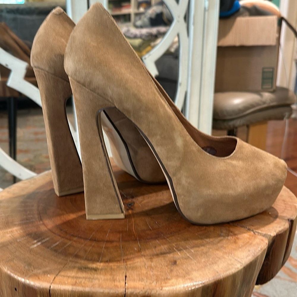 Jeffrey Campbell Ibiza Last Tan Suede Heels